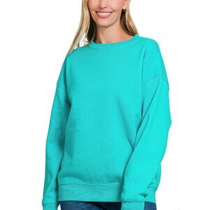 ✨NWT Zenana Fleece Crewneck Long Sleeve Sweatshirt